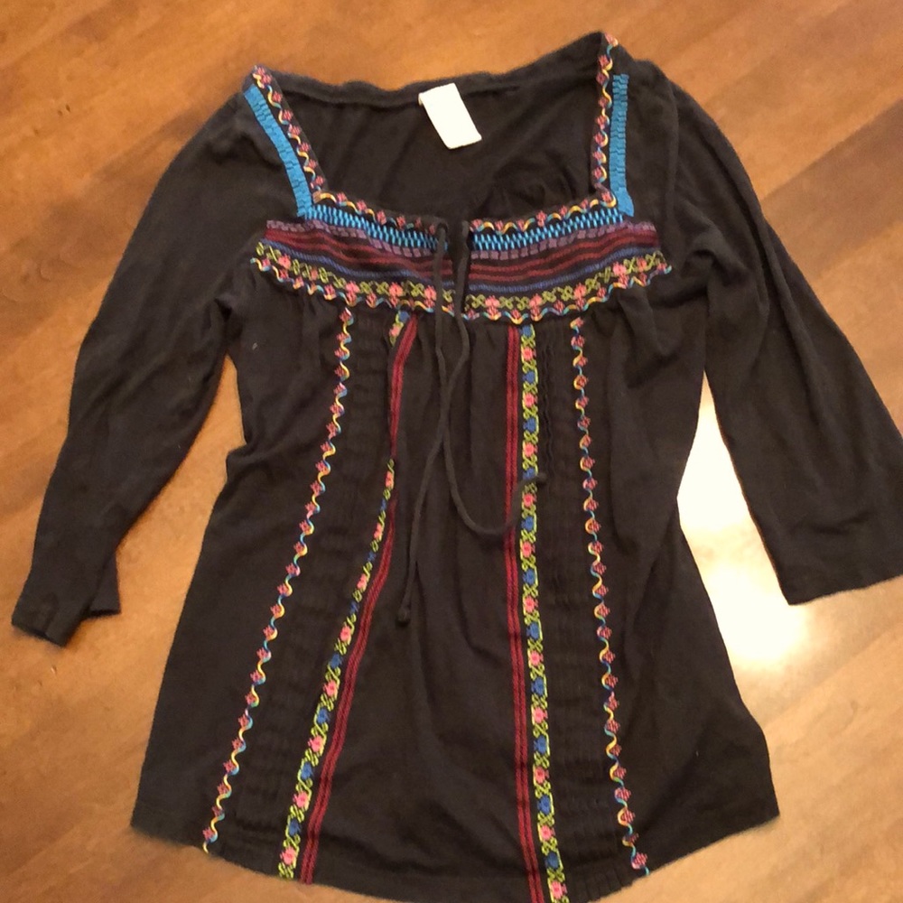 Anthropologie Embroidered Shirt